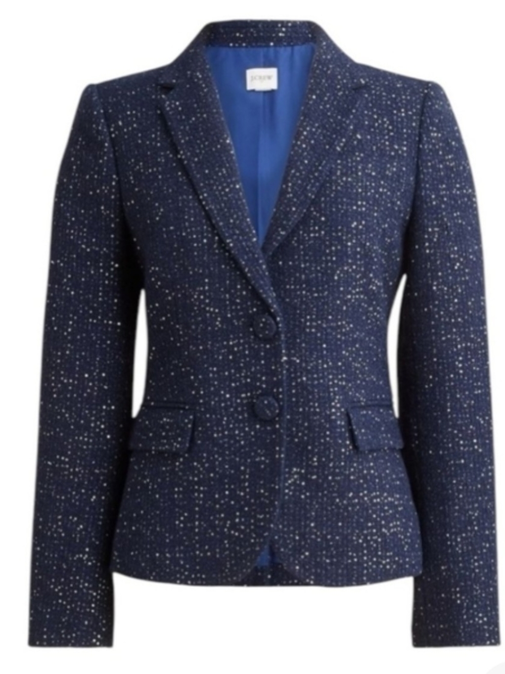 J. Crew Navy Tweed Speckled Two-Button Blazer